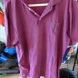 Ralph Lauren Men's Polo Shirt in Red and Blue Stripes